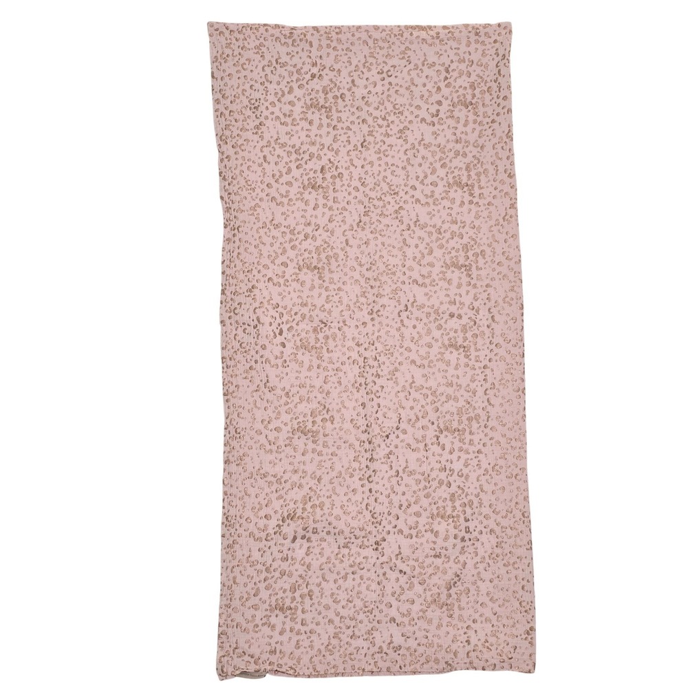 Pottery Barn Kids Pink Metallic Copper Leopard Print Muslin Swaddle Blanket